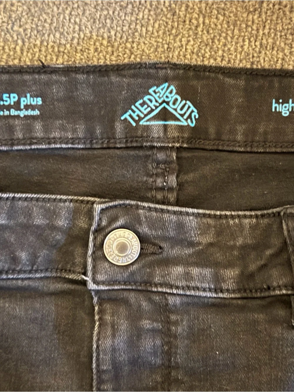 Thereabouts Plus Black High Rise Skinny Jeans Size 16.5P Petite